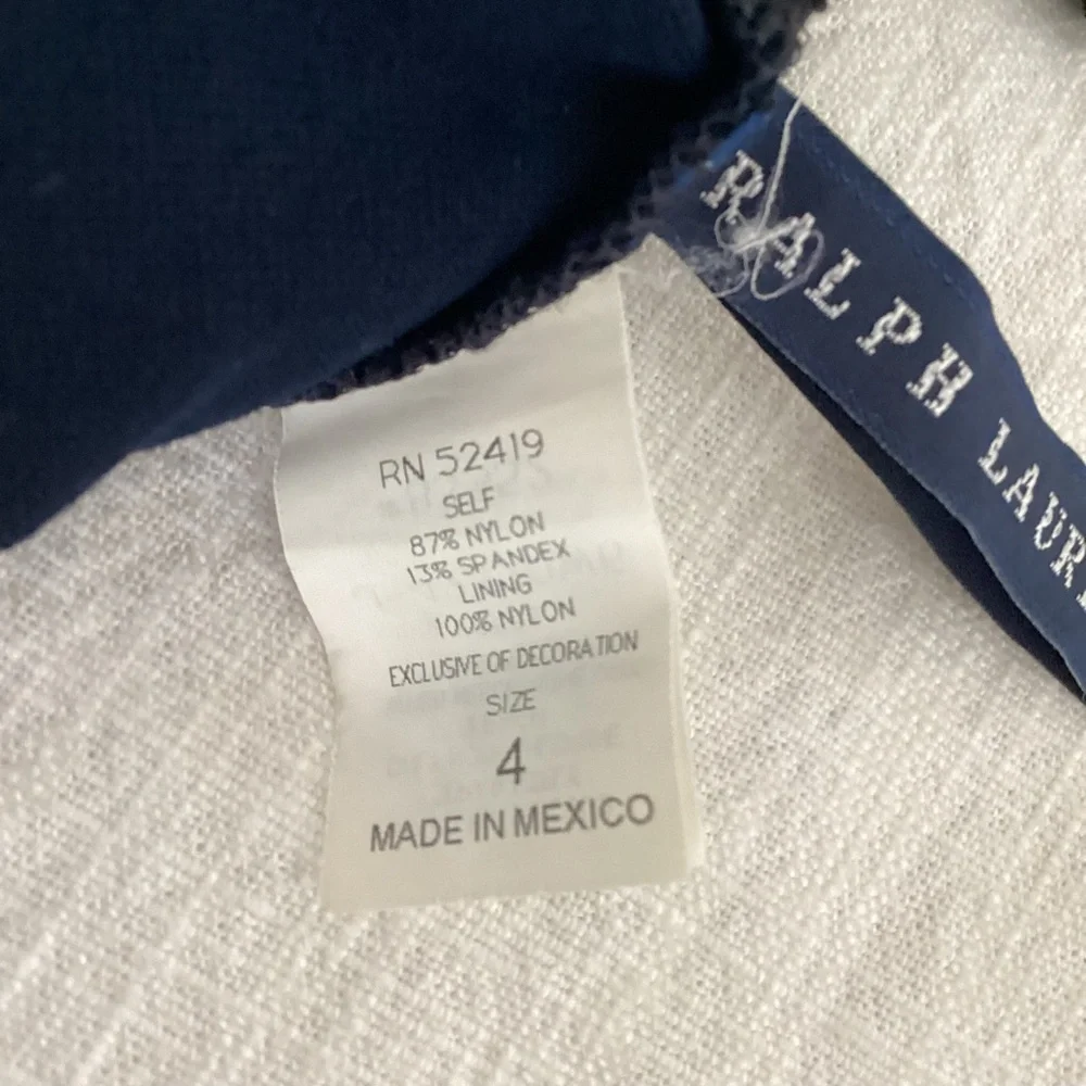Ralph Lauren Blue Label One Piece Swimsuit Size 4 Navy Blue Classic Pony Logo - Picture 8 of 14
